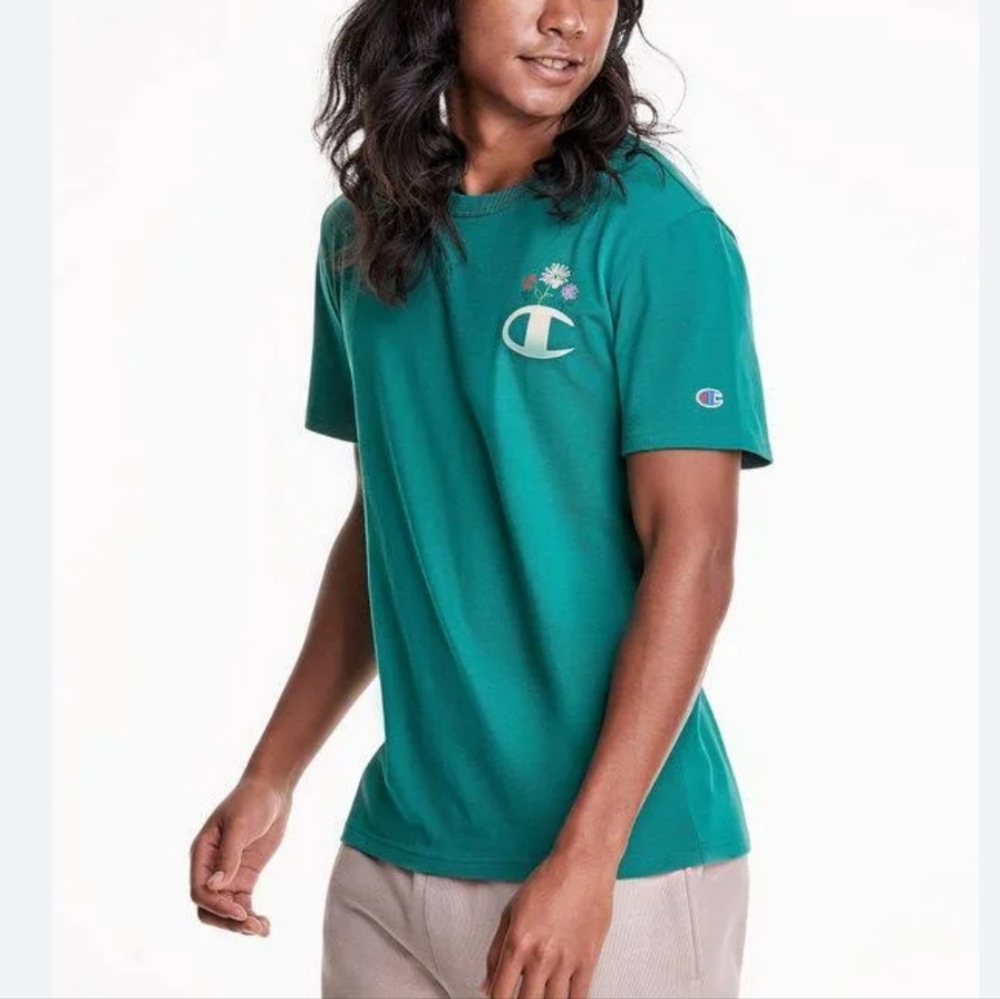 Champion Men's M Green Short Sleeve Tee Classic Fit